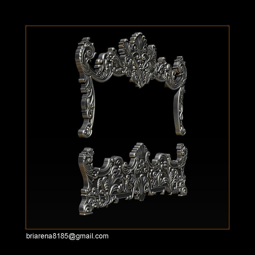 Classic Bed 3D relief models 3D print model_21