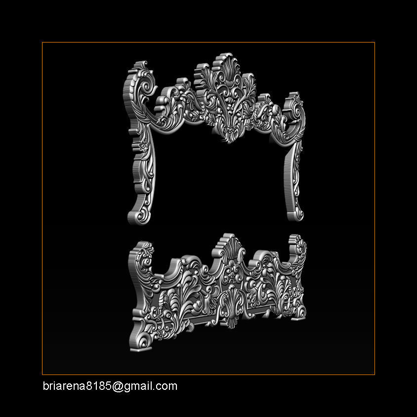 Classic Bed 3D relief models 3D print model_15