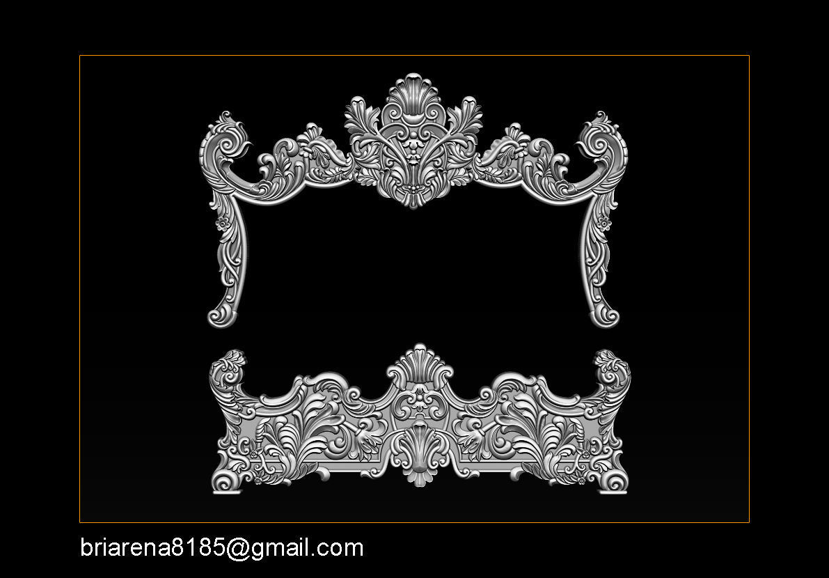 Classic Bed 3D relief models 3D print model_4