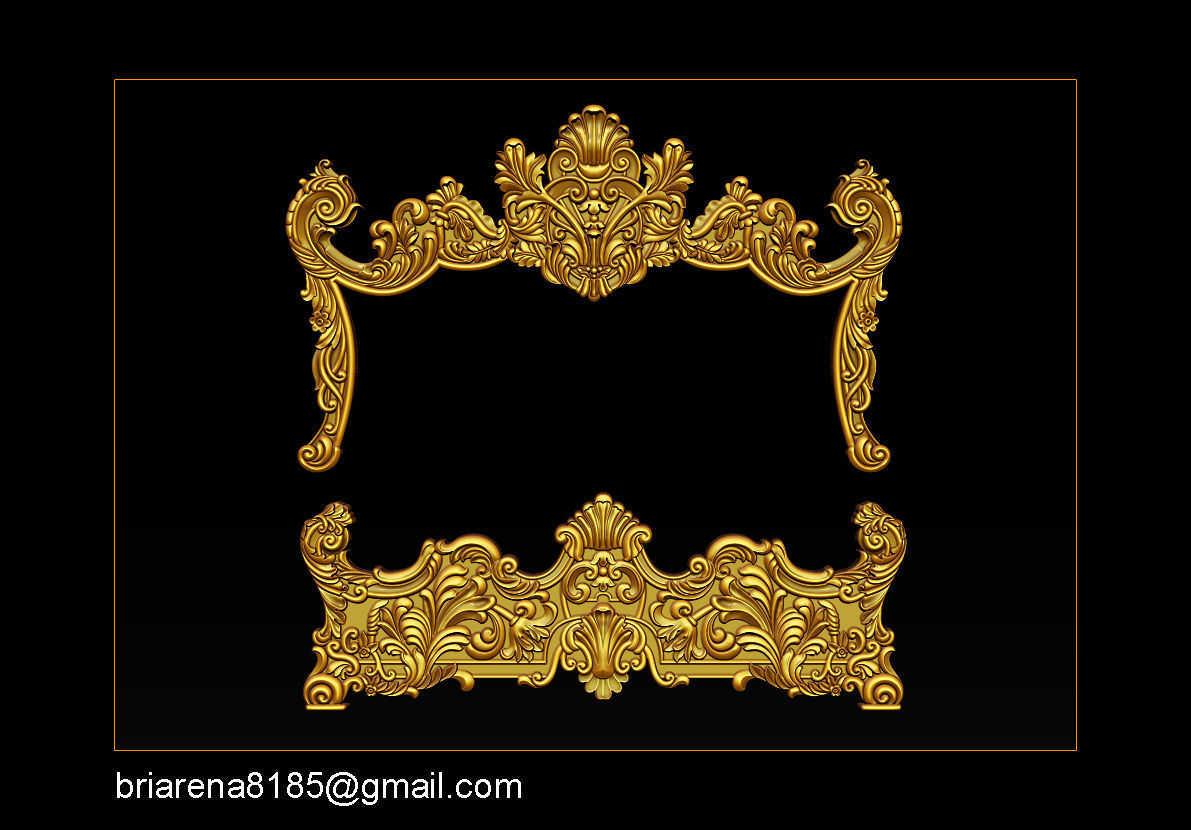 Classic Bed 3D relief models 3D print model_7