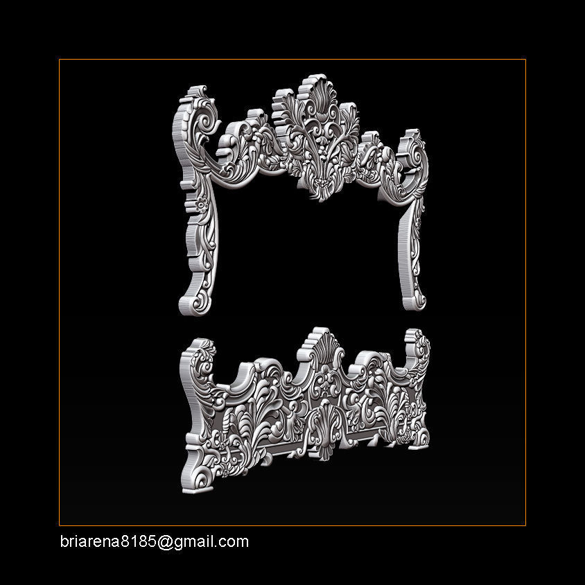 Classic Bed 3D relief models 3D print model_17