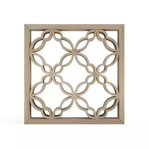 Hyotanshippo wooden frame with intricate design 3D print model