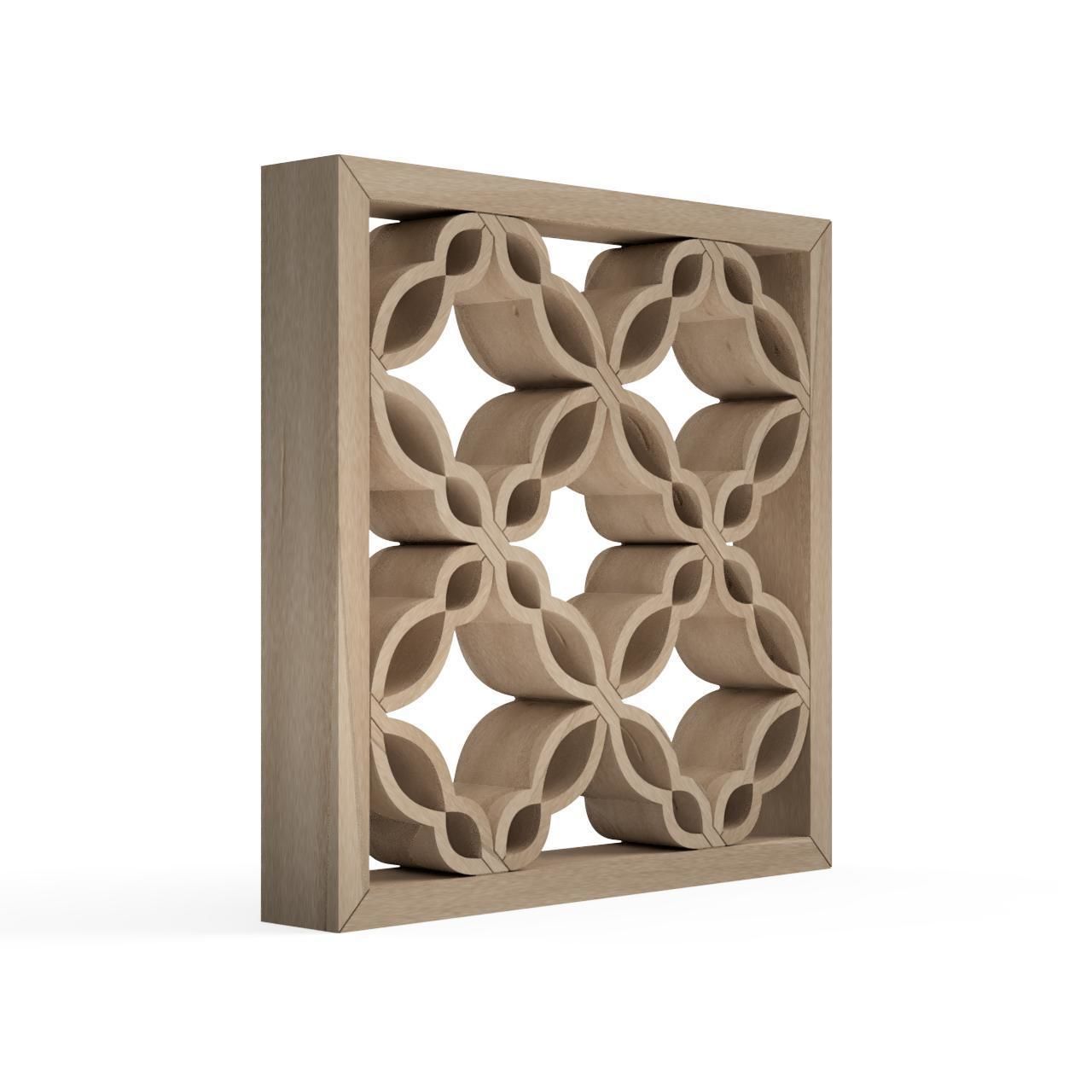 Hyotanshippo wooden frame with intricate design 3D print model_2