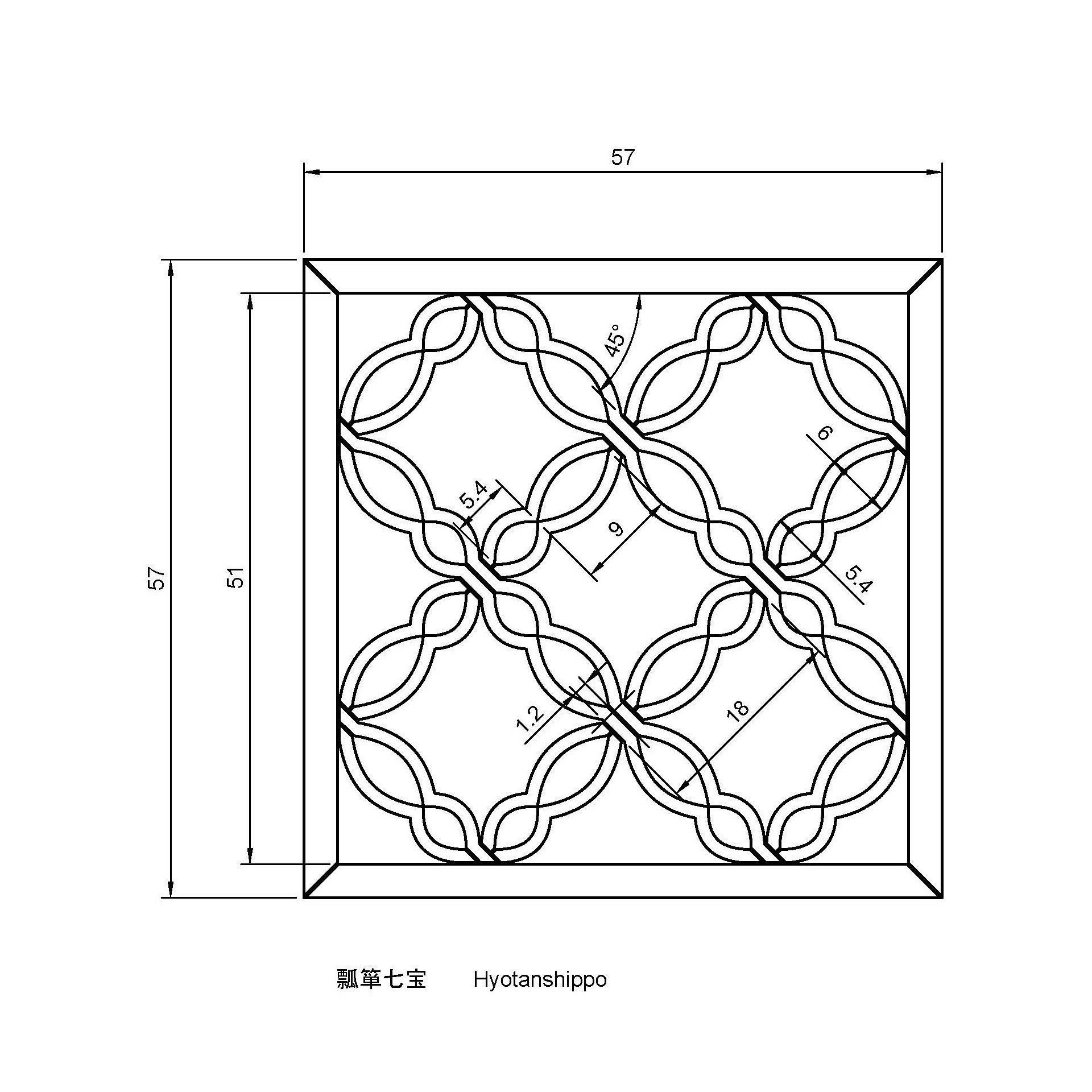 Hyotanshippo wooden frame with intricate design 3D print model_1