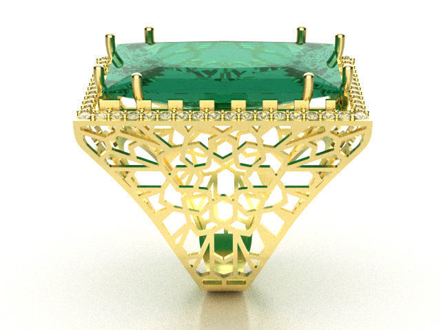 big stone square r00059 3D print model_2