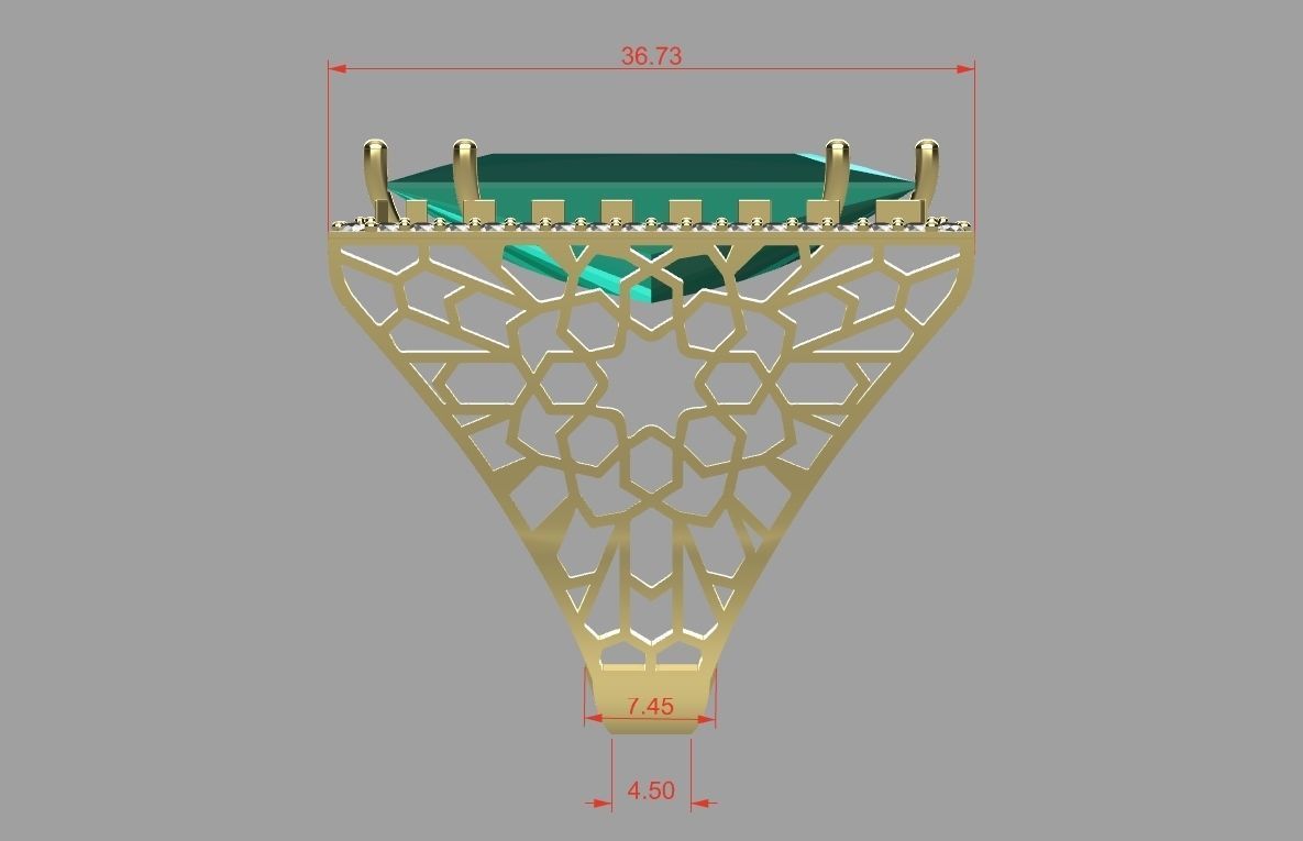 big stone square r00059 3D print model_7