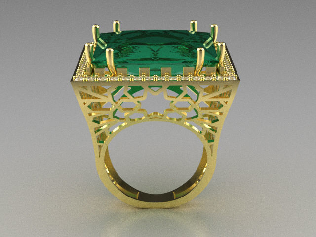 big stone square r00059 3D print model_3