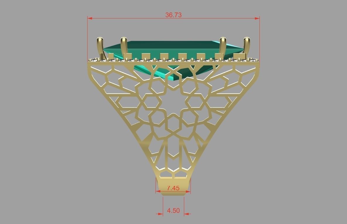 big stone square r00059 3D print model_6