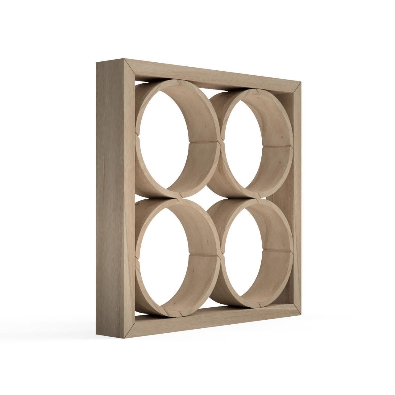 Watsunagi four circles in wooden frame 3D print model_2
