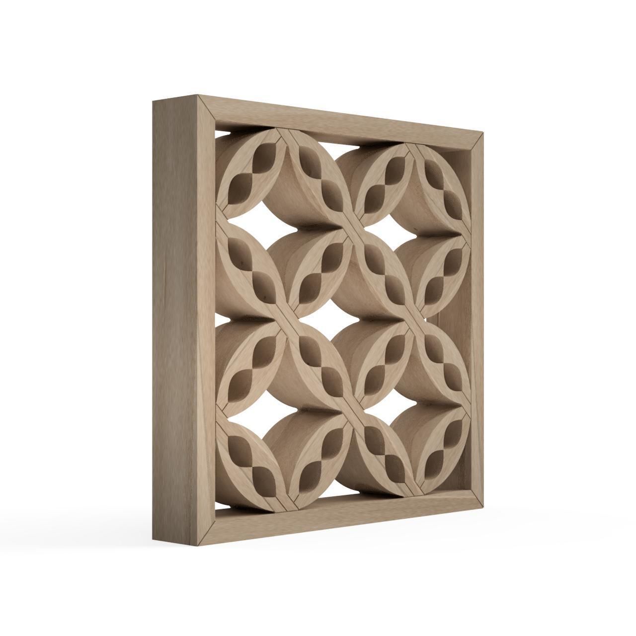 Kawarishippo wooden wall panel with intricate design 3D print model_2