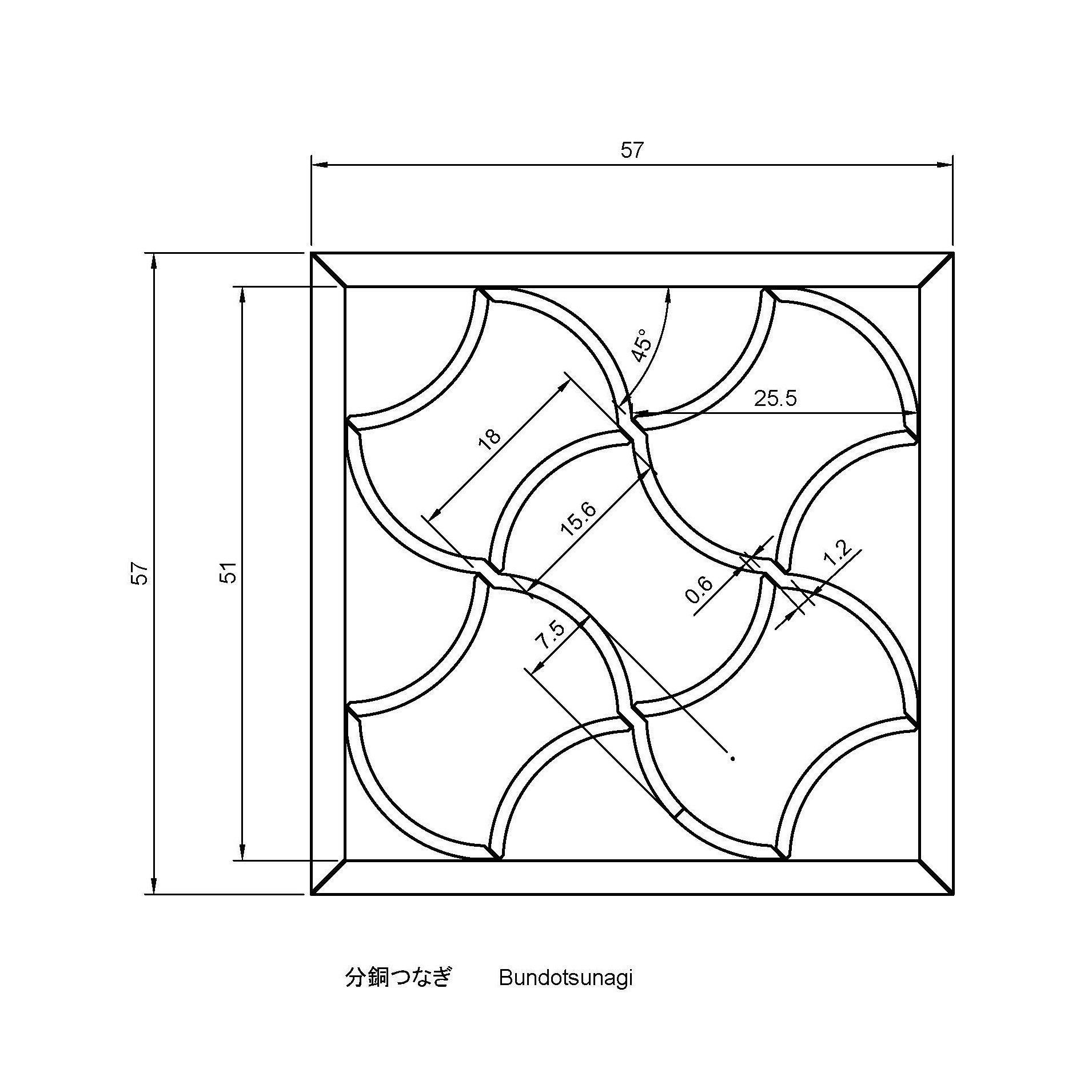 Bundotsunagi wooden frame with geometric design 3D print model_1