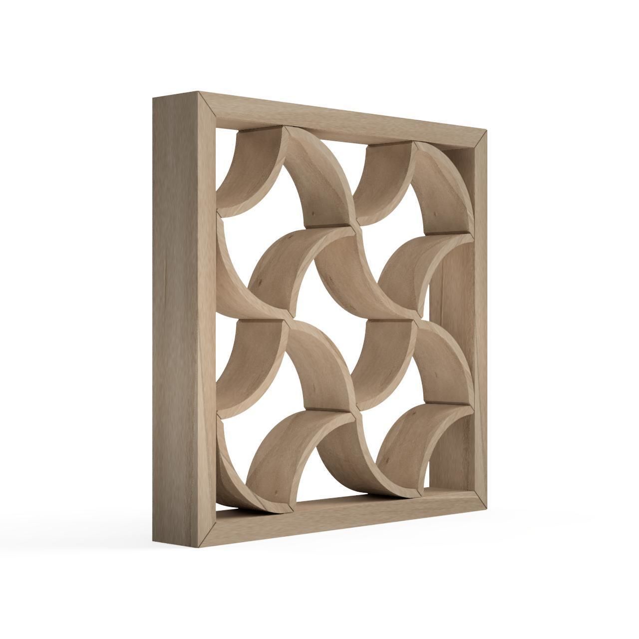 Bundotsunagi wooden frame with geometric design 3D print model_2