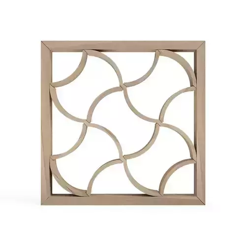 Bundotsunagi wooden frame with geometric design 3D print model