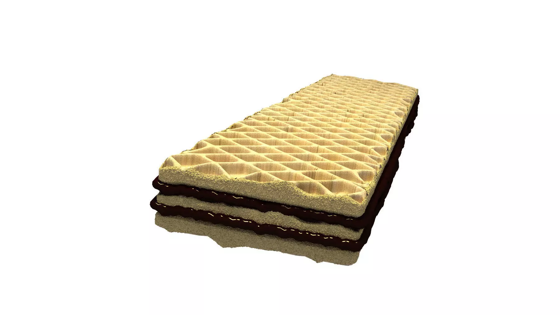 Wafer with Hazelnut Low-poly 3D model