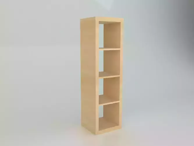 IKEA KALLAX 1x4 realistic measurements 3D model