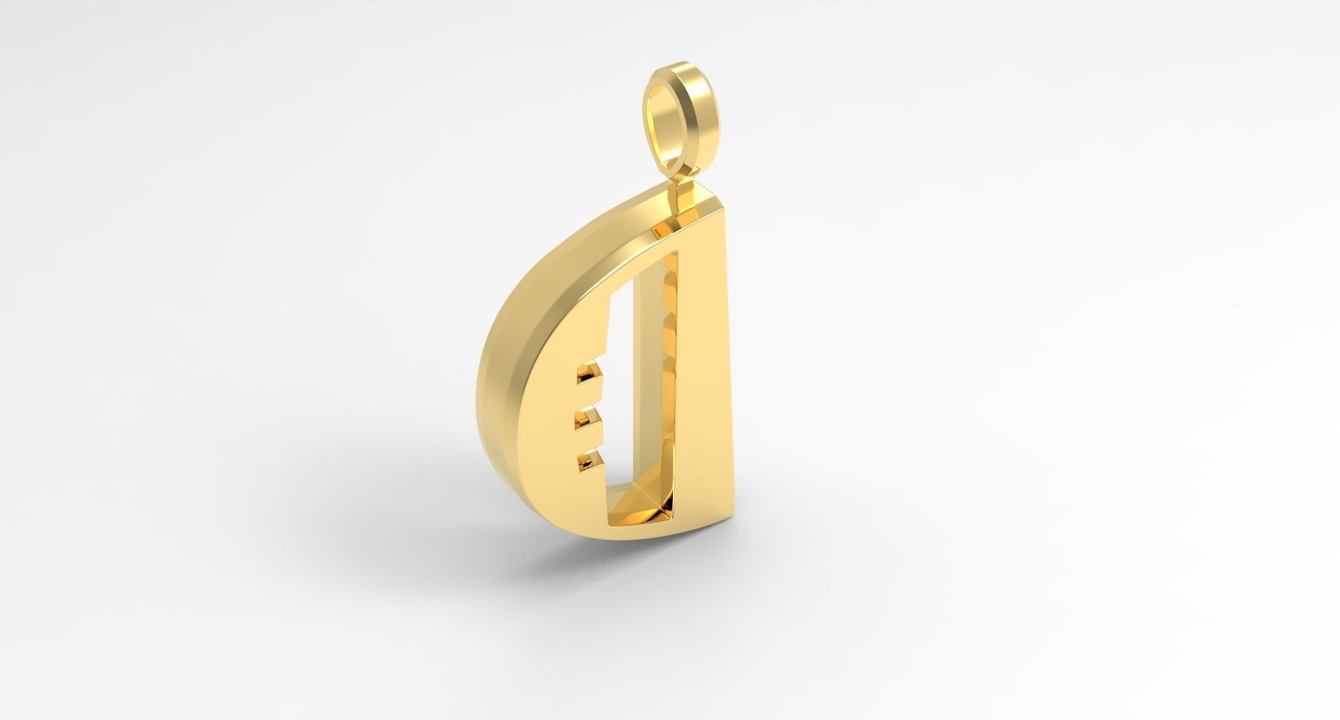 D Letter Pendant Gold 3D print model_2
