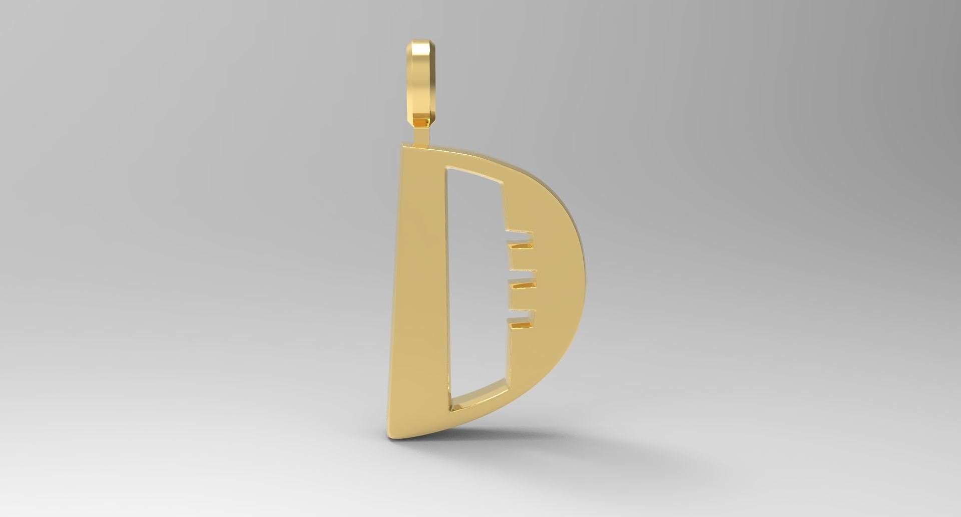D Letter Pendant Gold 3D print model_1