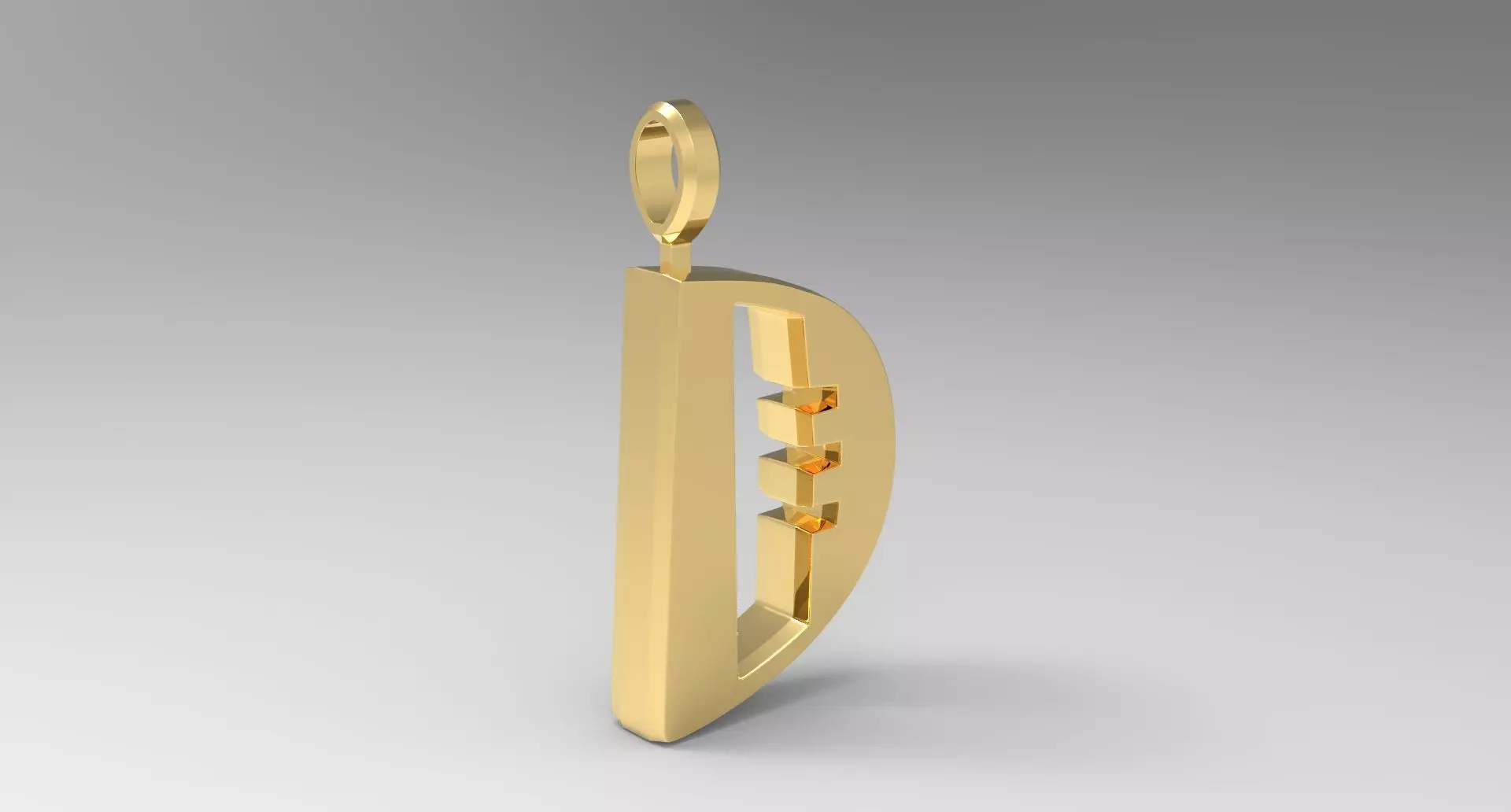 D Letter Pendant Gold 3D print model_0