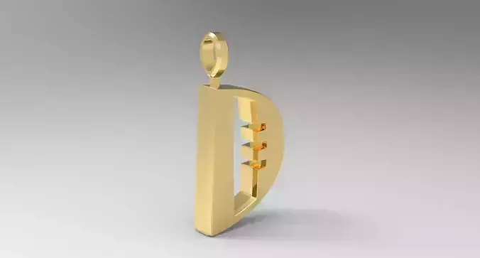 D Letter Pendant Gold 3D print model