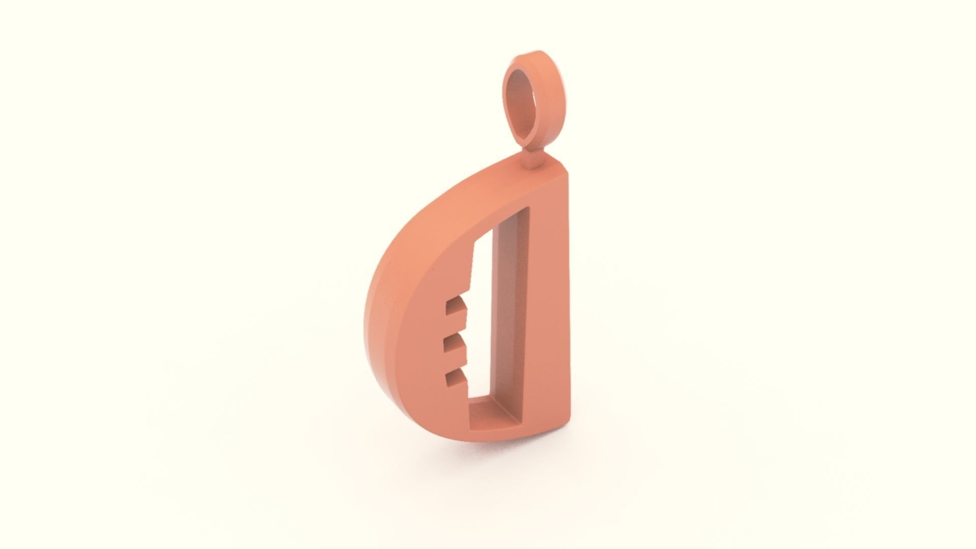 D Letter Pendant Gold 3D print model_6