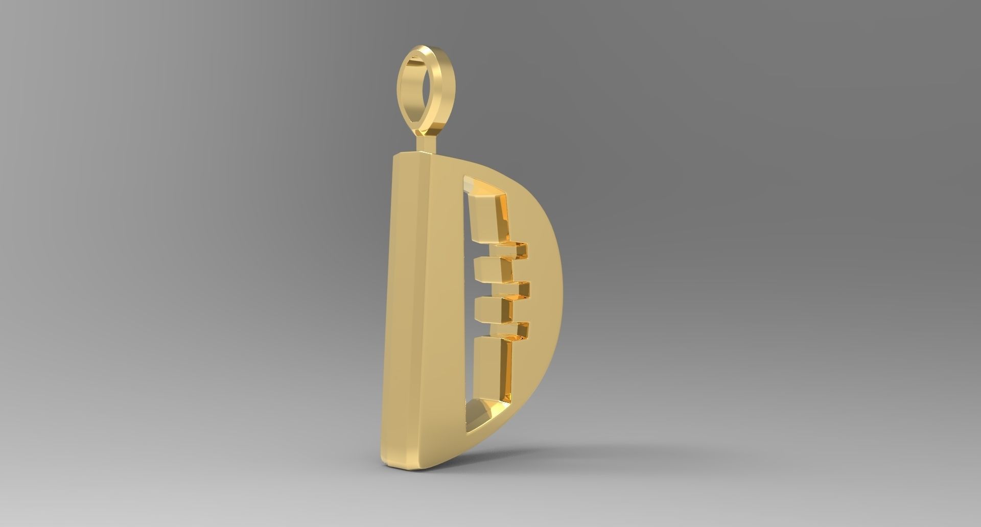 D Letter Pendant Gold 3D print model_3