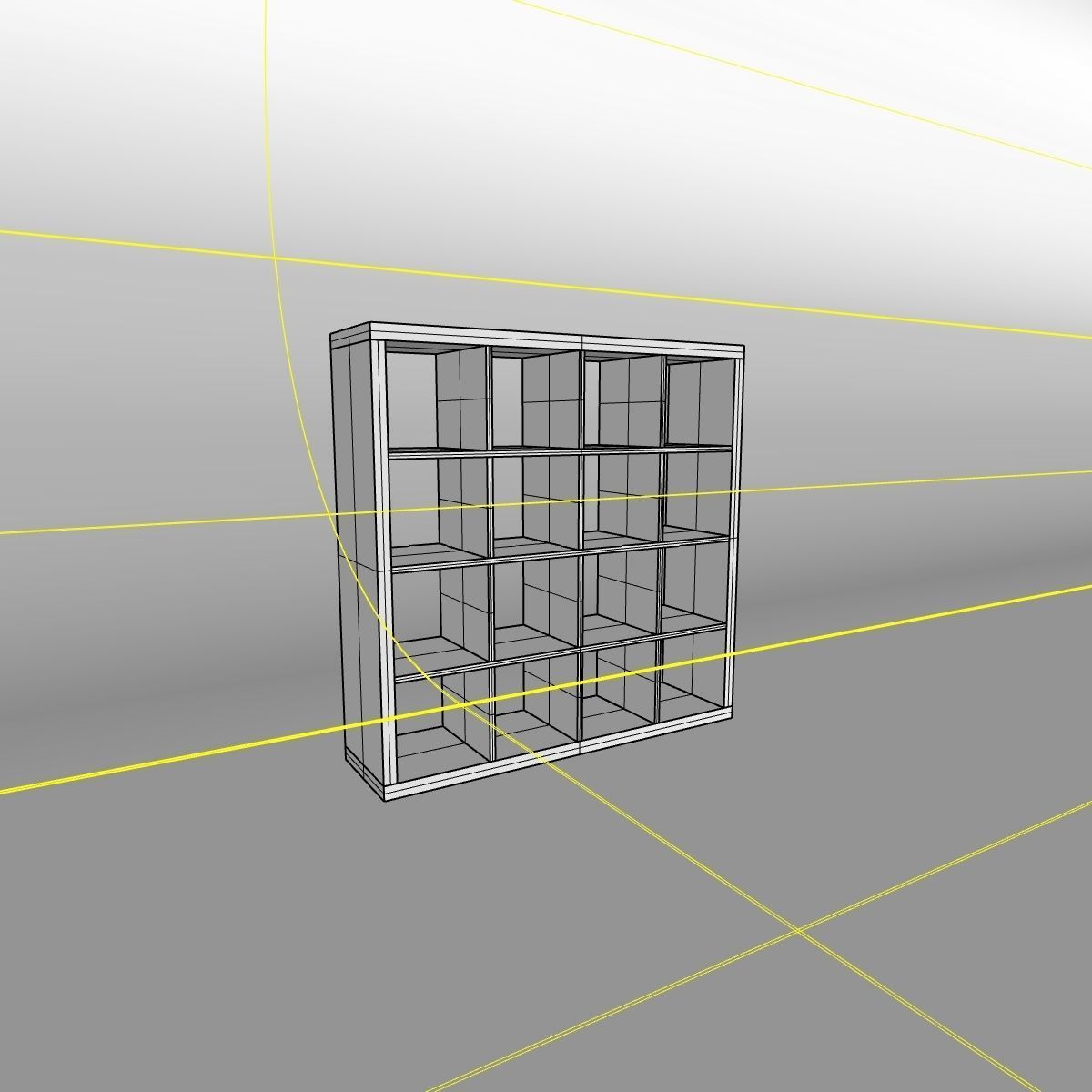 IKEA KALLAX 4x4 realistic measurements model Low-poly 3D model_5