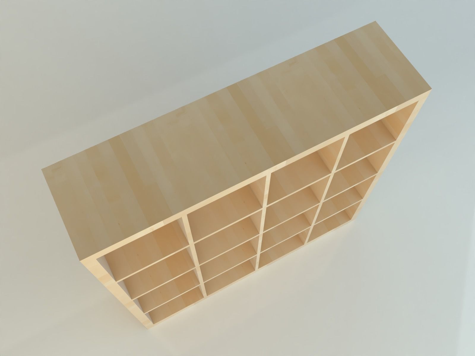 IKEA KALLAX 4x4 realistic measurements model Low-poly 3D model_4