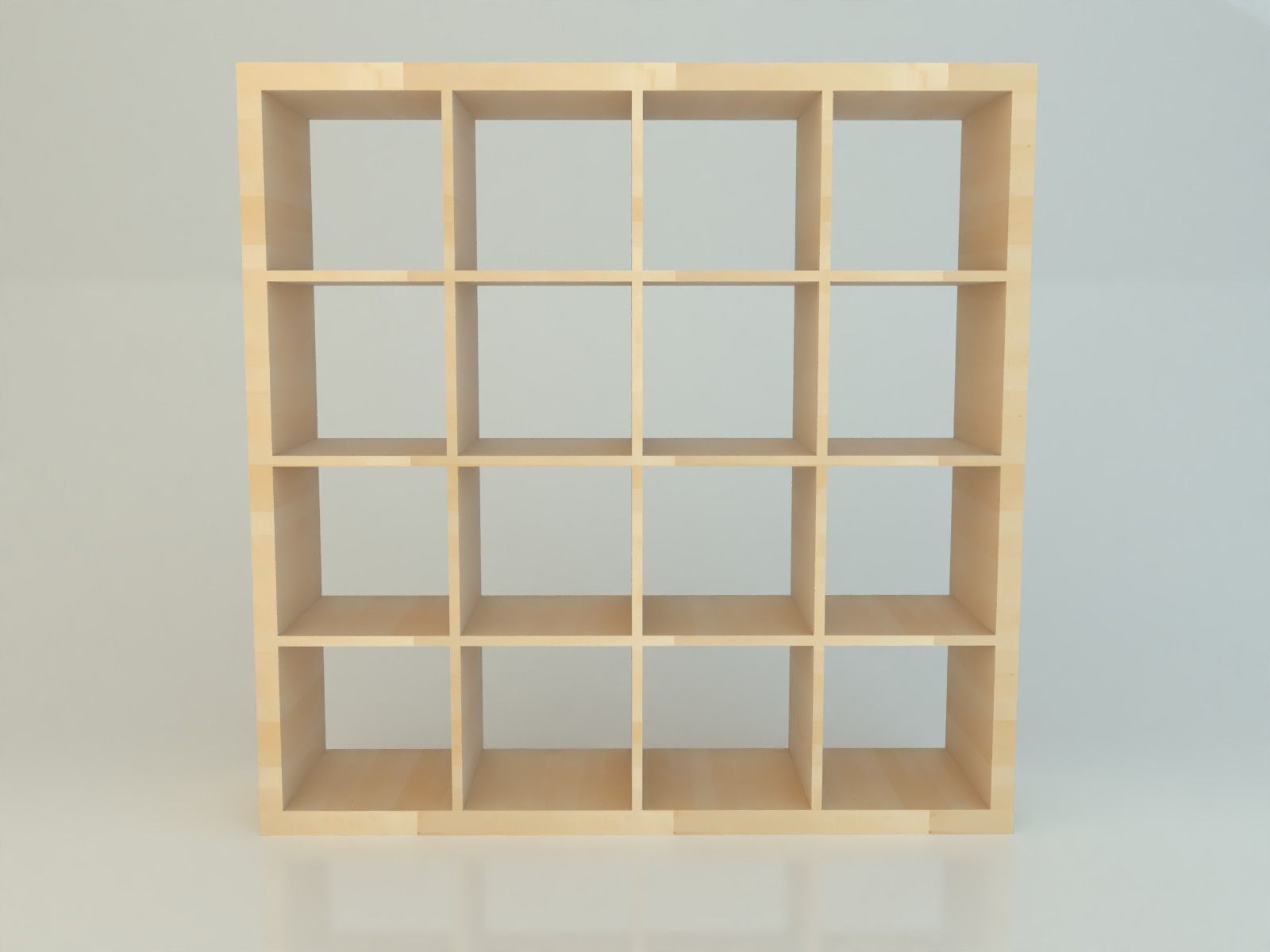 IKEA KALLAX 4x4 realistic measurements model Low-poly 3D model_1