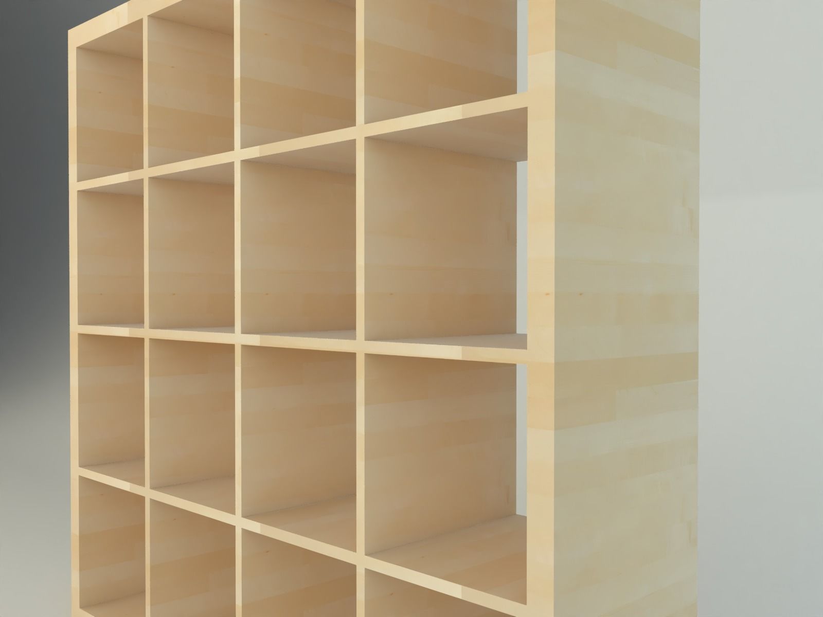 IKEA KALLAX 4x4 realistic measurements model Low-poly 3D model_2