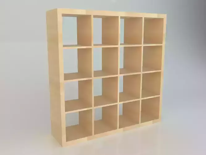 IKEA KALLAX 4x4 realistic measurements model Low-poly 3D model
