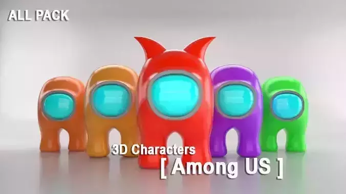  3D Characters - Among US all PACK in Cinema 4D with Redshift 
