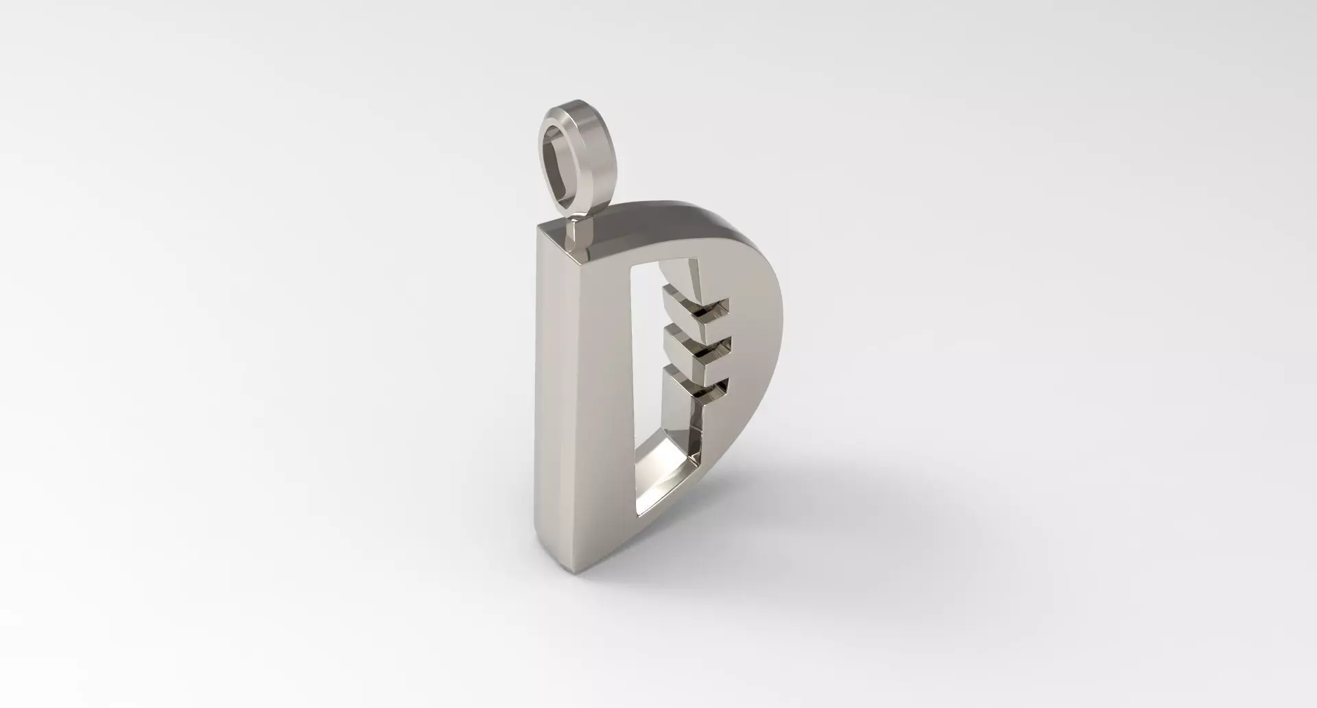 D Letter Pendant Platinum 3D print model_0