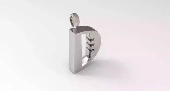 D Letter Pendant Platinum 3D print model