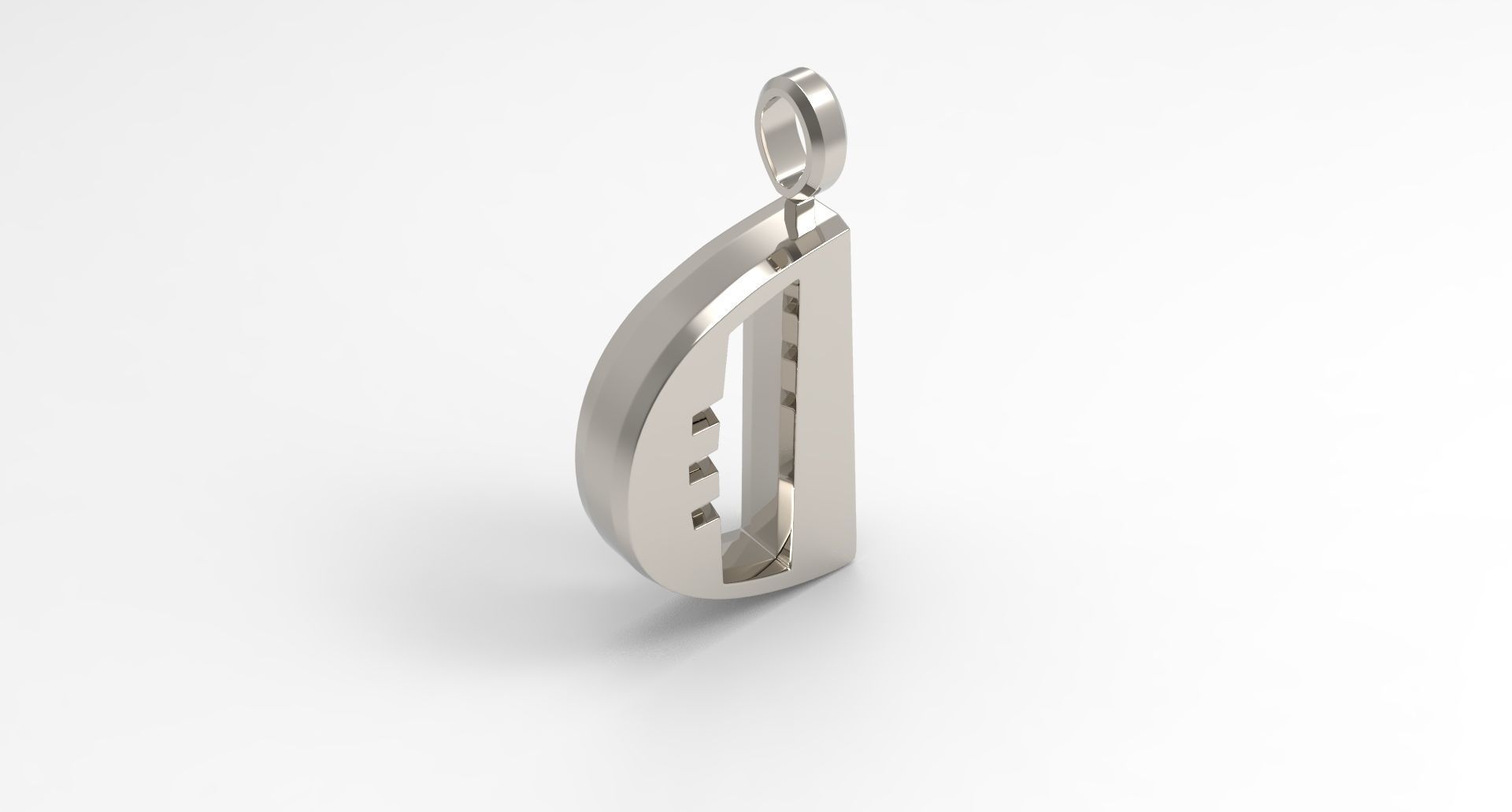 D Letter Pendant Platinum 3D print model_2