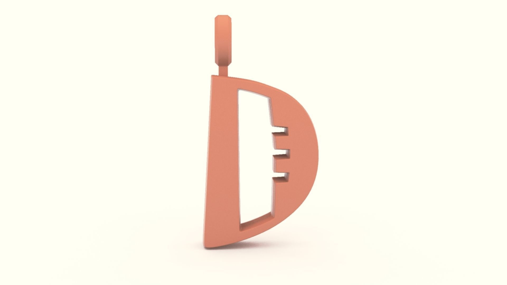 D Letter Pendant Platinum 3D print model_5