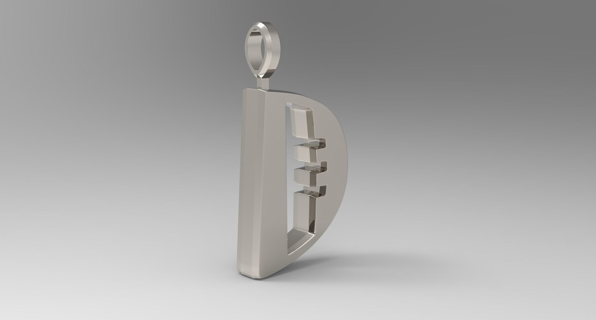 D Letter Pendant Platinum 3D print model_3