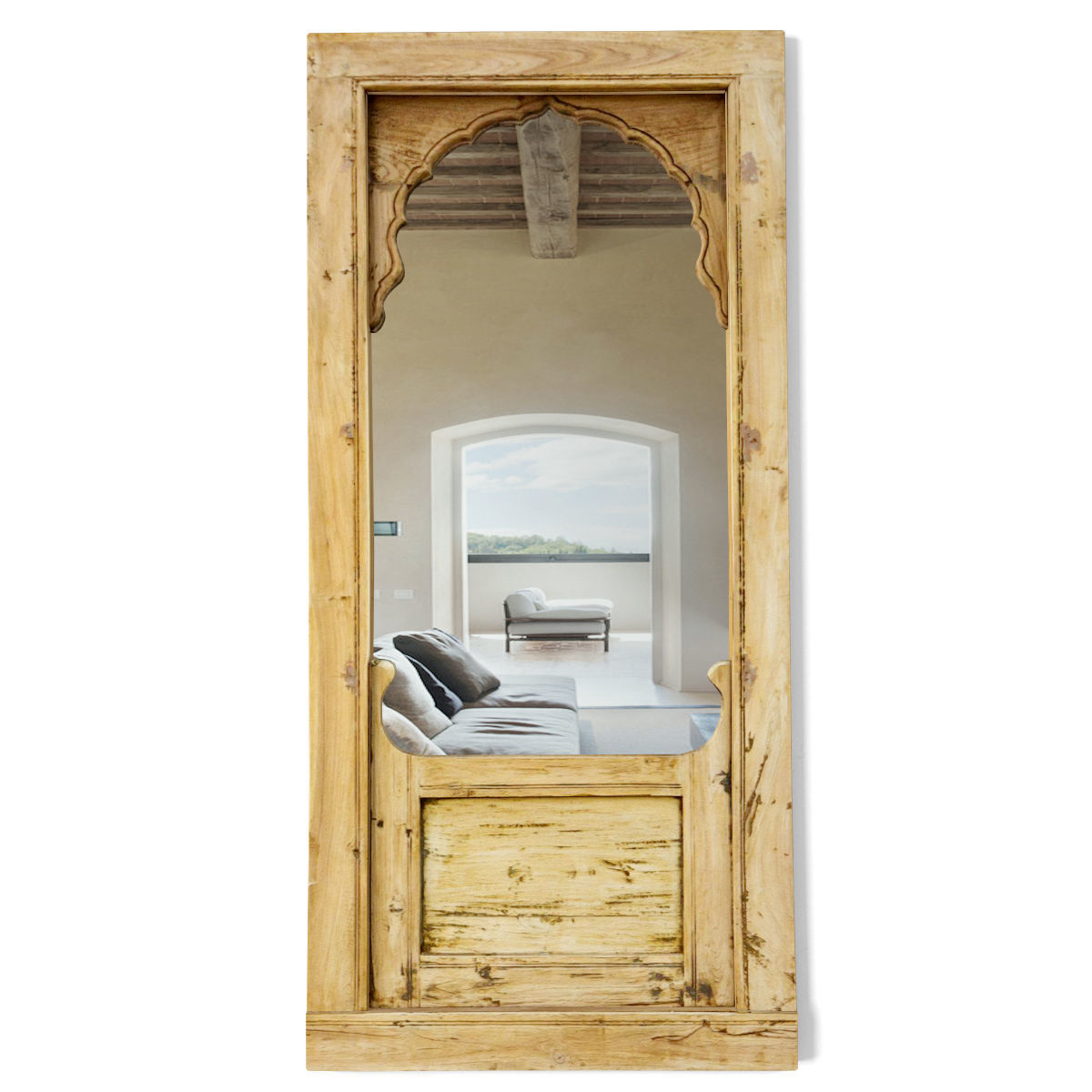 19th Century Bleached Mandwa Arch Mirror 3D model_1