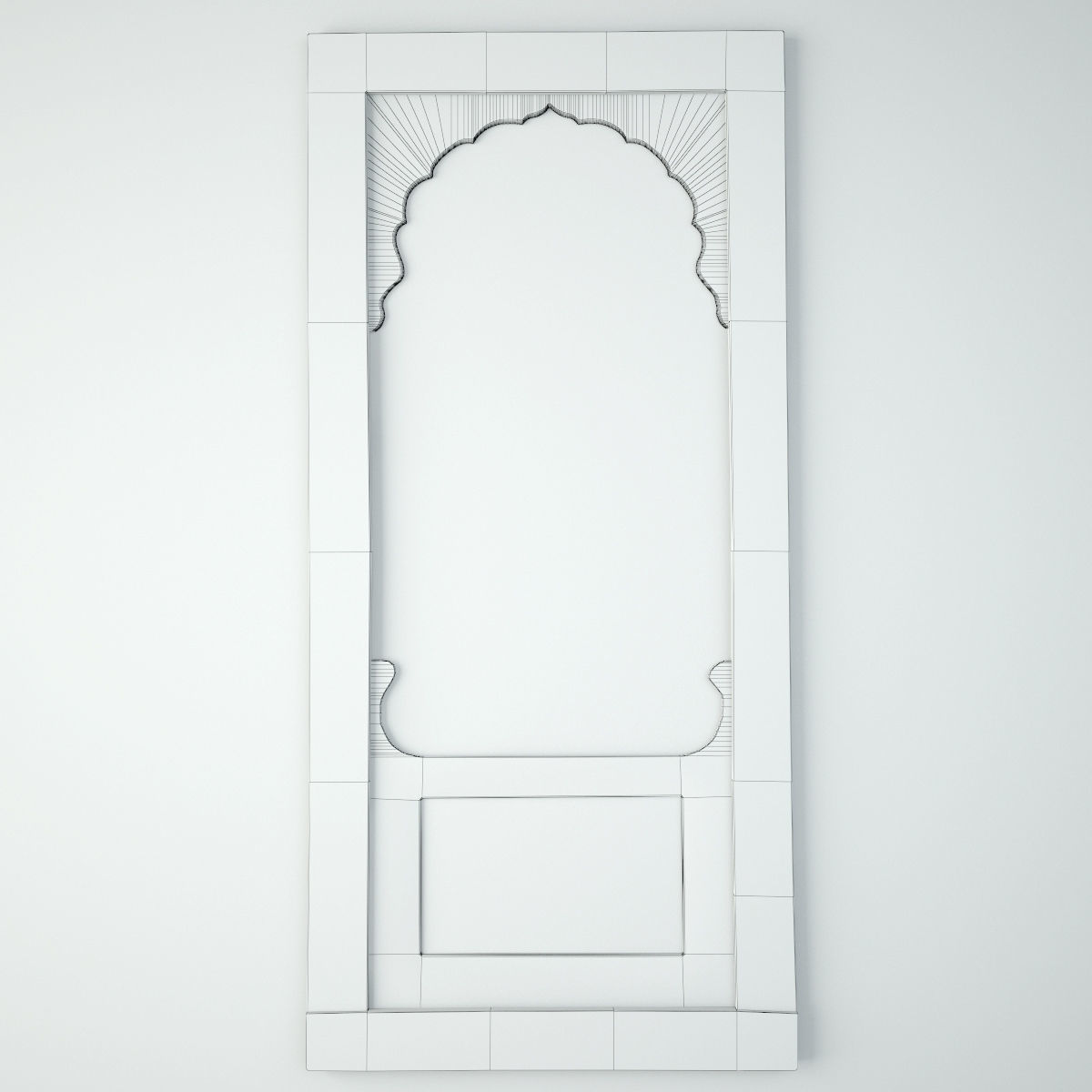 19th Century Bleached Mandwa Arch Mirror 3D model_2