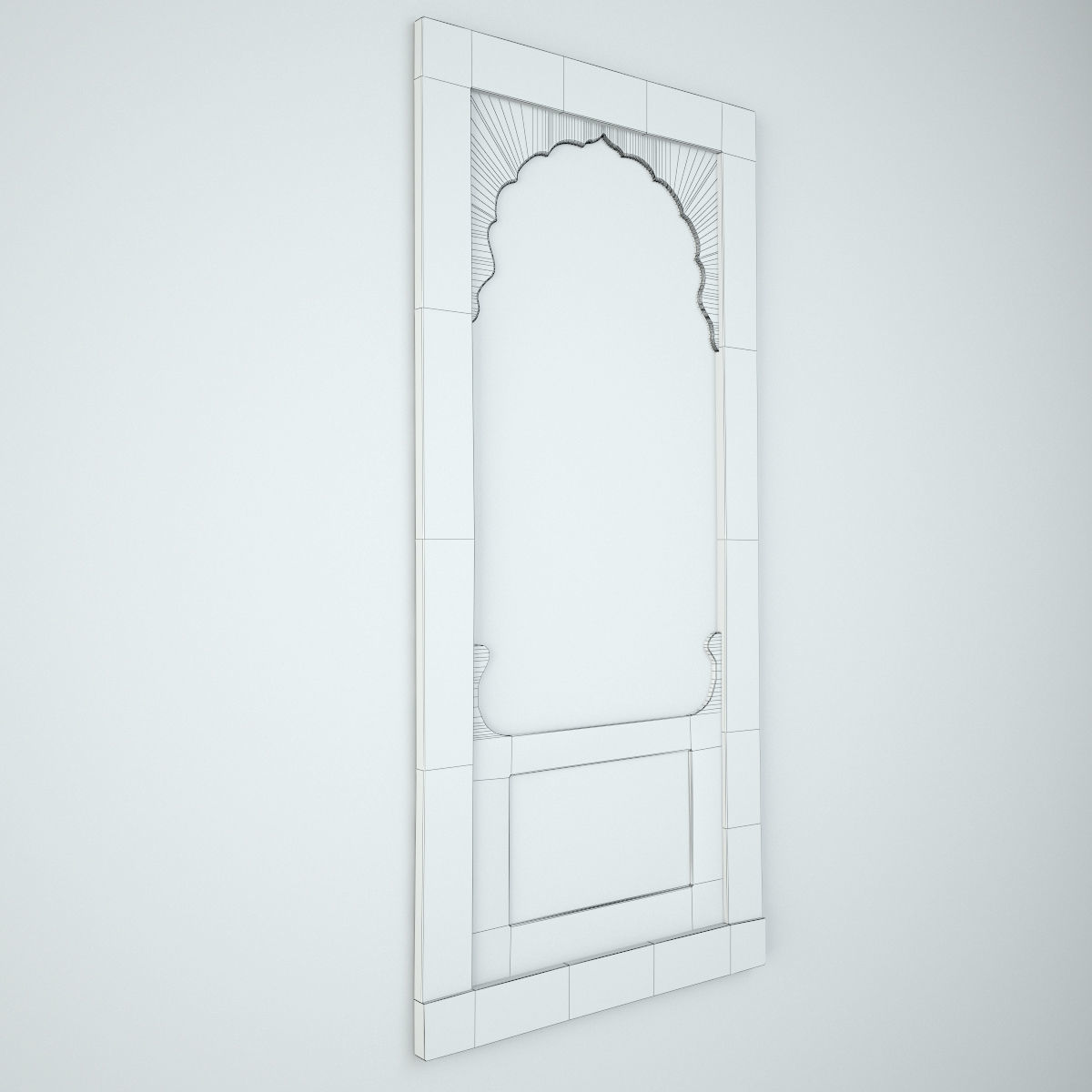 19th Century Bleached Mandwa Arch Mirror 3D model_4