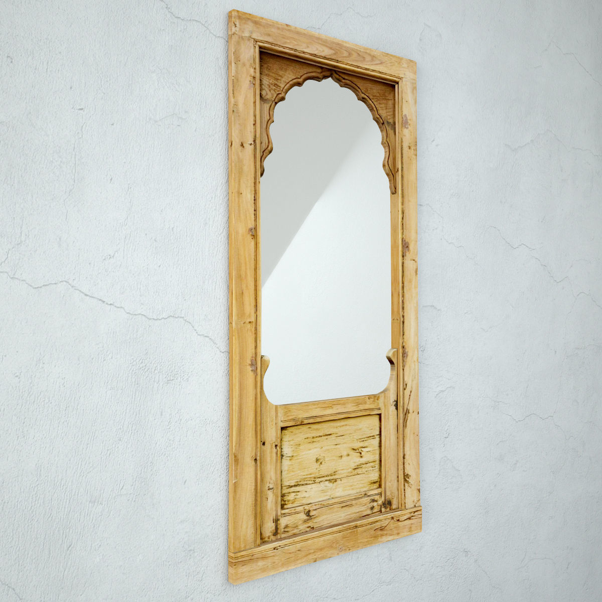 19th Century Bleached Mandwa Arch Mirror 3D model_3