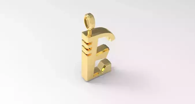E Letter Pendant Gold 3D print model