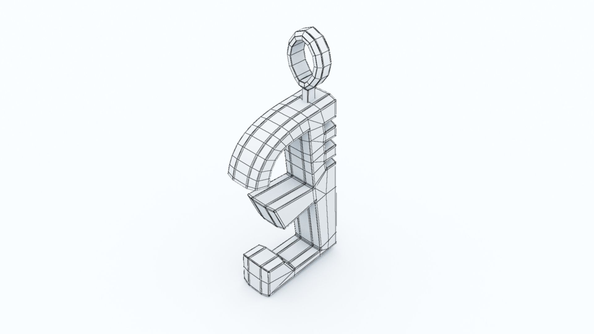E Letter Pendant Platinum 3D print model_10