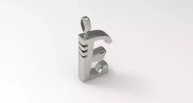 E Letter Pendant Platinum 3D print model