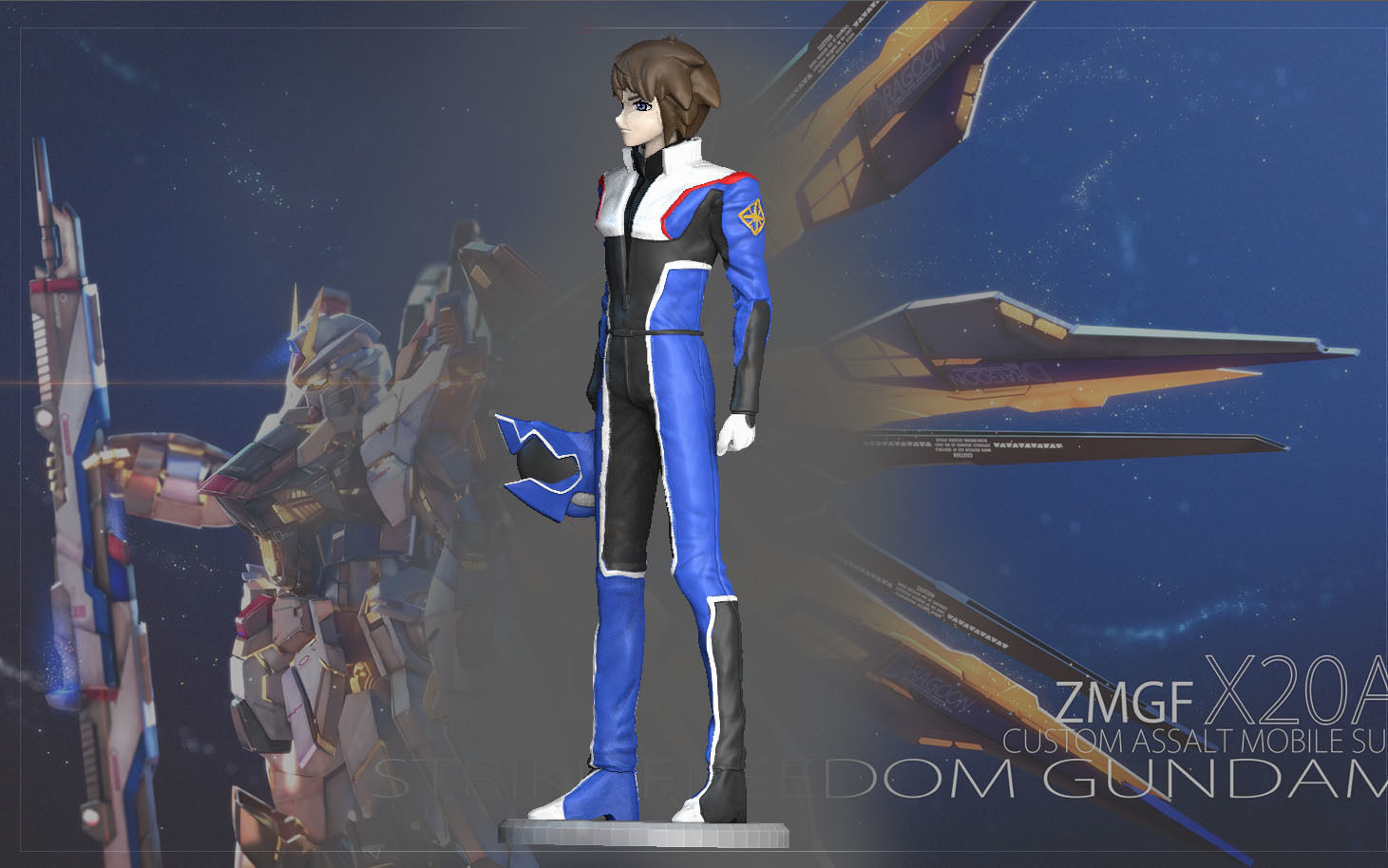 KIRA YAMATO 3D PRINT GUNDAM SEED DESTINY ANIME ANIMATION 3D print model_4