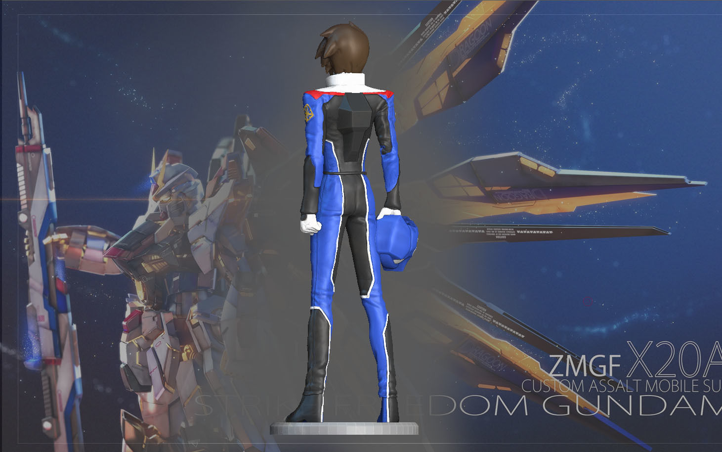 KIRA YAMATO 3D PRINT GUNDAM SEED DESTINY ANIME ANIMATION 3D print model_3