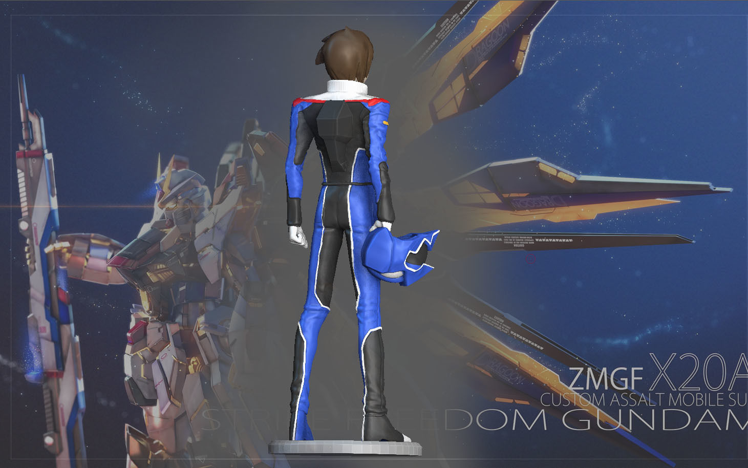 KIRA YAMATO 3D PRINT GUNDAM SEED DESTINY ANIME ANIMATION 3D print model_2