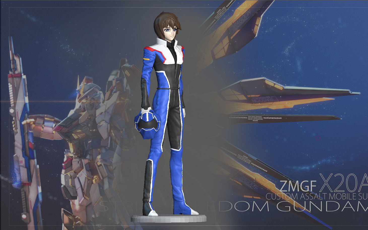 KIRA YAMATO 3D PRINT GUNDAM SEED DESTINY ANIME ANIMATION 3D print model_1