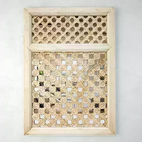 19th Century Moorish Star Carved Window Mirror 3D model
