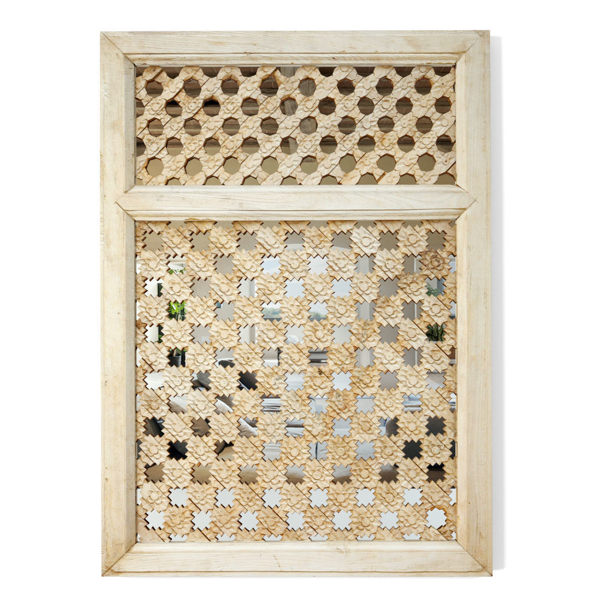 19th Century Moorish Star Carved Window Mirror 3D model_1