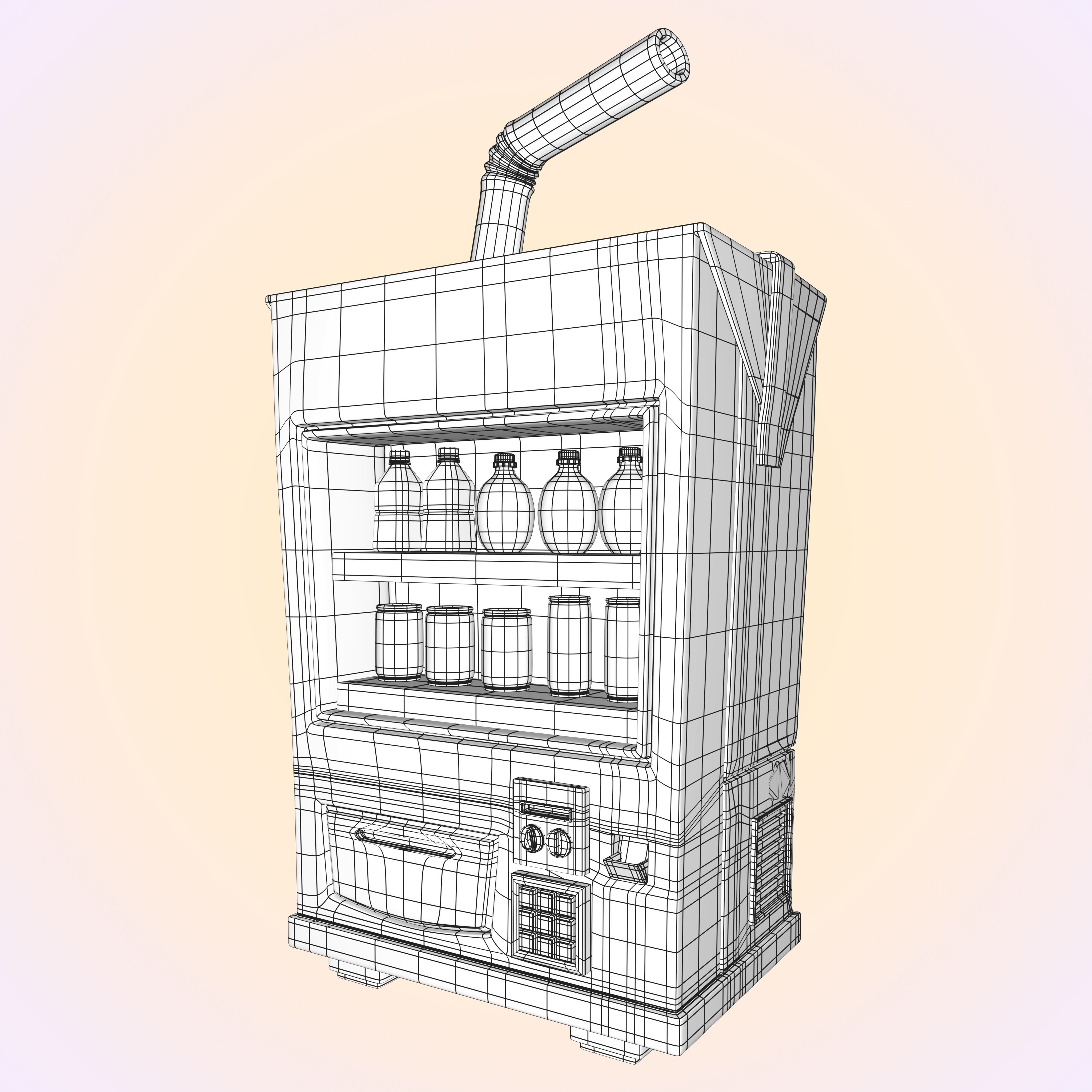 Cute Stylized Vending Machine PBR Low Poly Low-poly 3D model_3